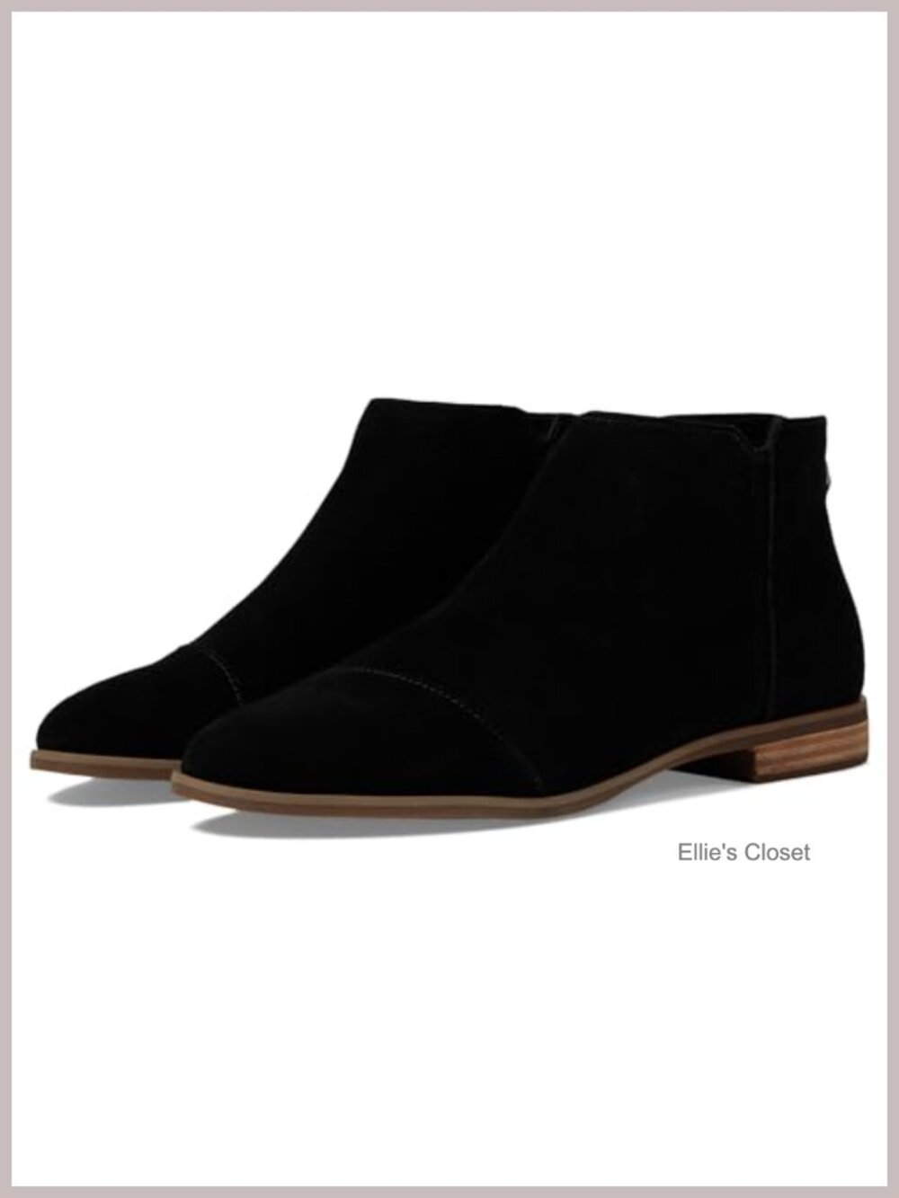 Suede Flat Ankle Bootie Back Zipper Cutout Casual